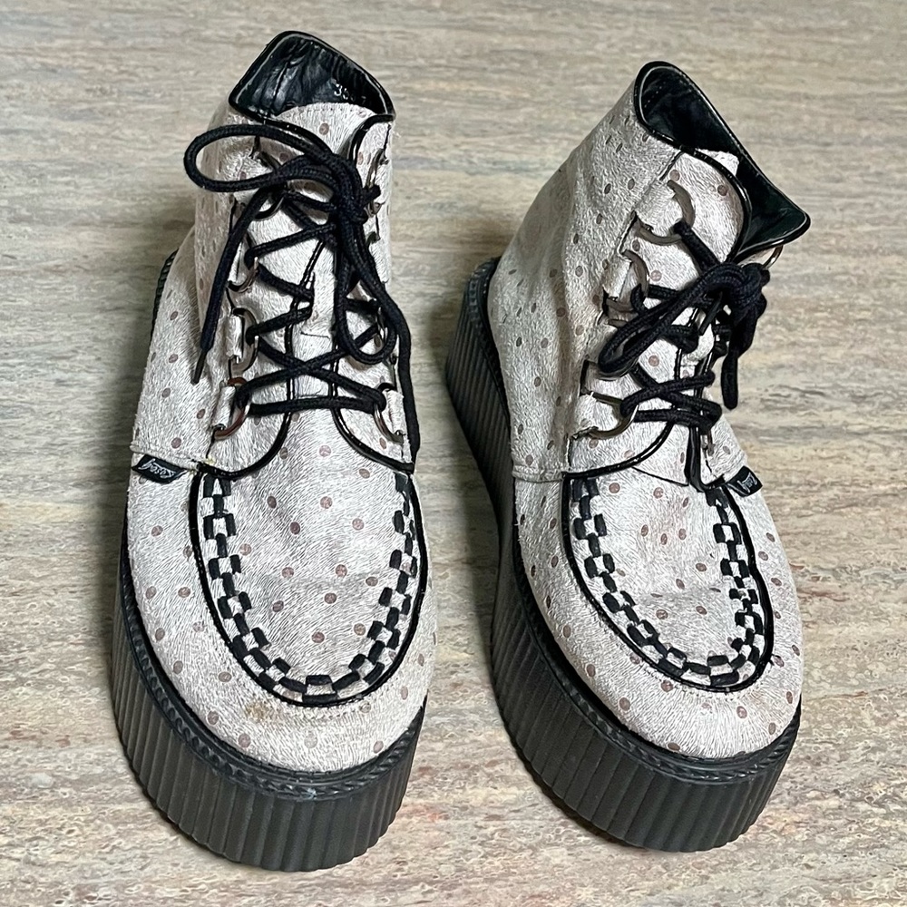 Rose g creepers platform polka dots ankle Boots